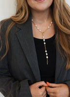 Chansuttpearls GIGI Necklace featuring a delicate pearl pendant on a fine chain, elegant jewelry for sophisticated styling.