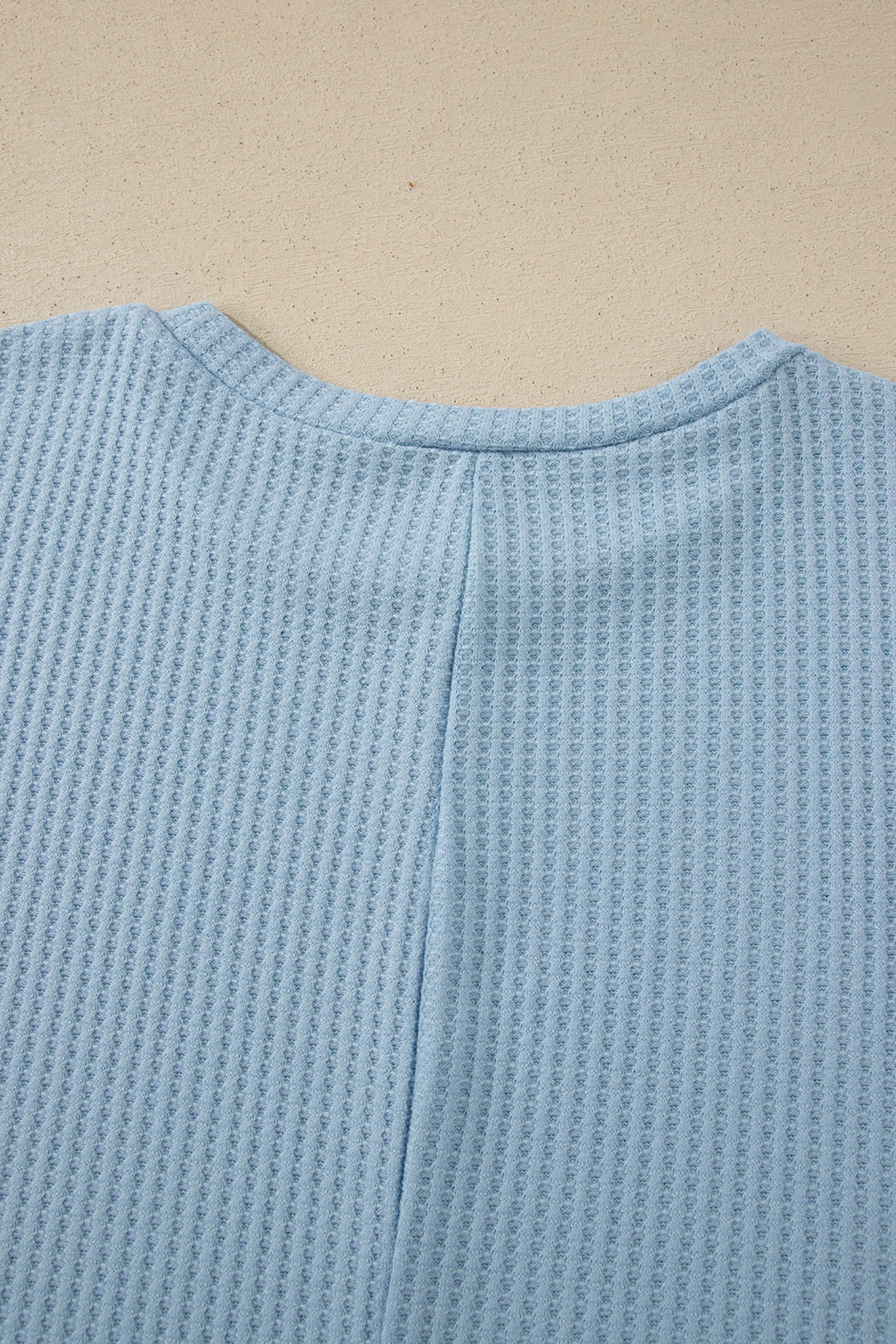 Sea Green Waffle Textured Knit Dolman Short Sleeve Loose Top
