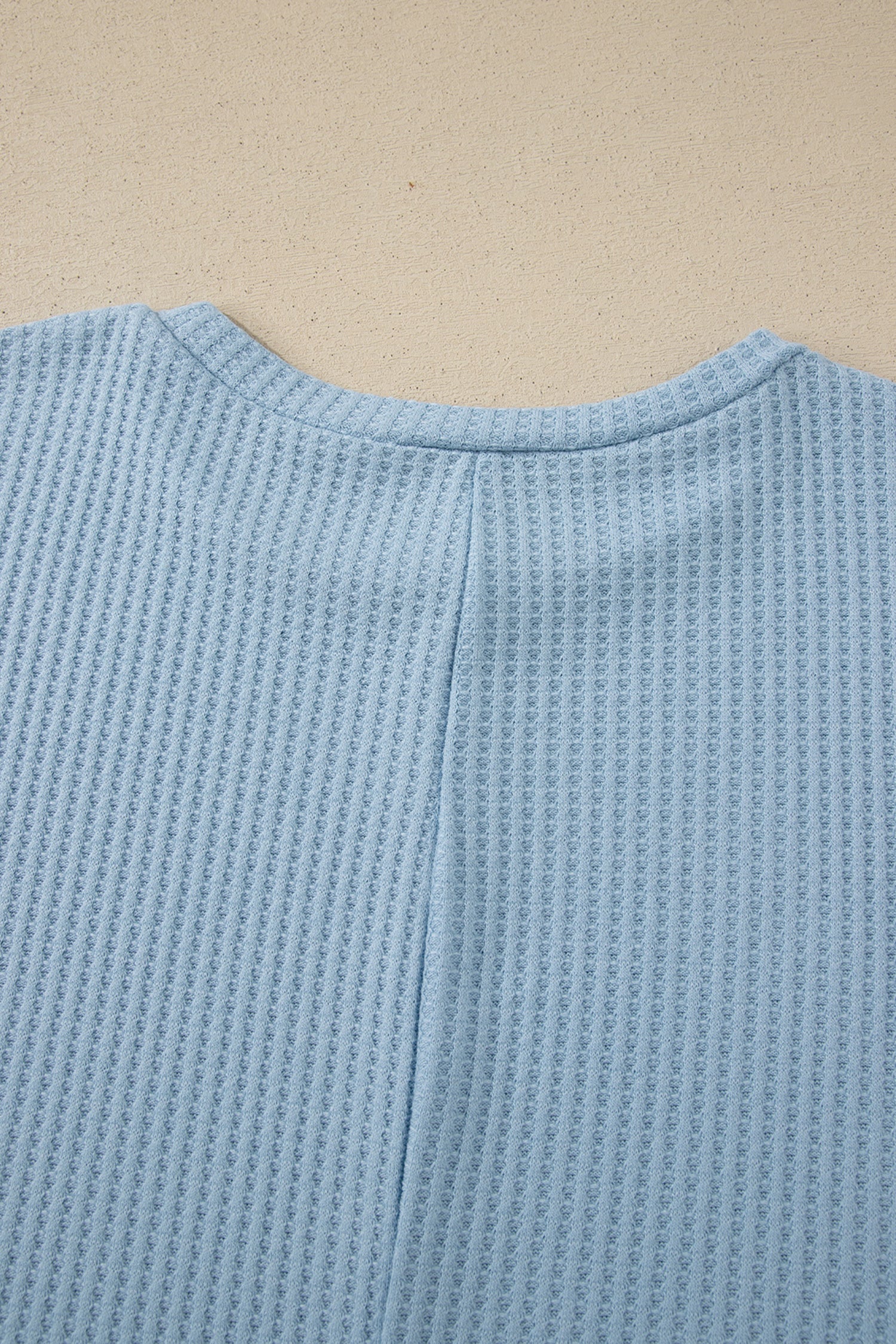 Sea Green Waffle Textured Knit Dolman Short Sleeve Loose Top