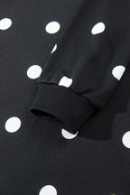 Red Polka Dot Raw Hem Relaxed Pullover Loose Skort Two Piece Set