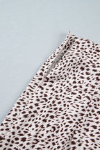 Brown Cheetah Print Trim Split Long Western Skirt