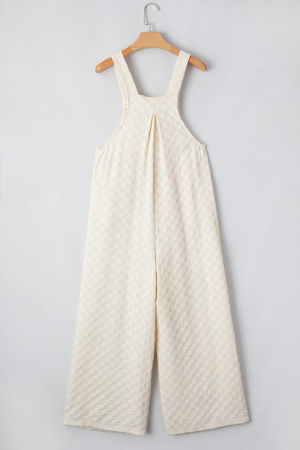 Checkered Pocketed High Waist Wide Leg Overall