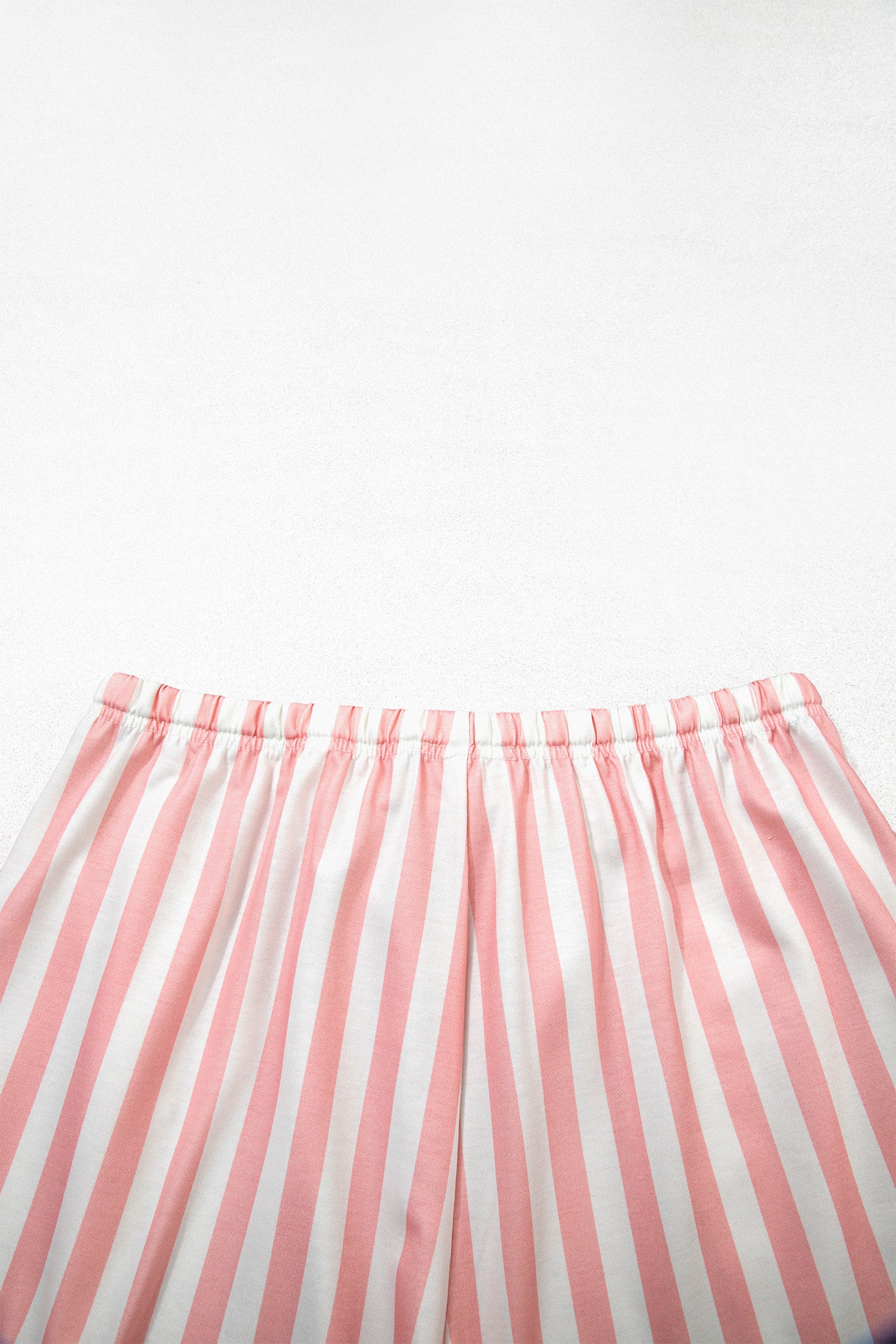 Smoke Green Striped Color Block Pullover Top Drawstring Shorts Set