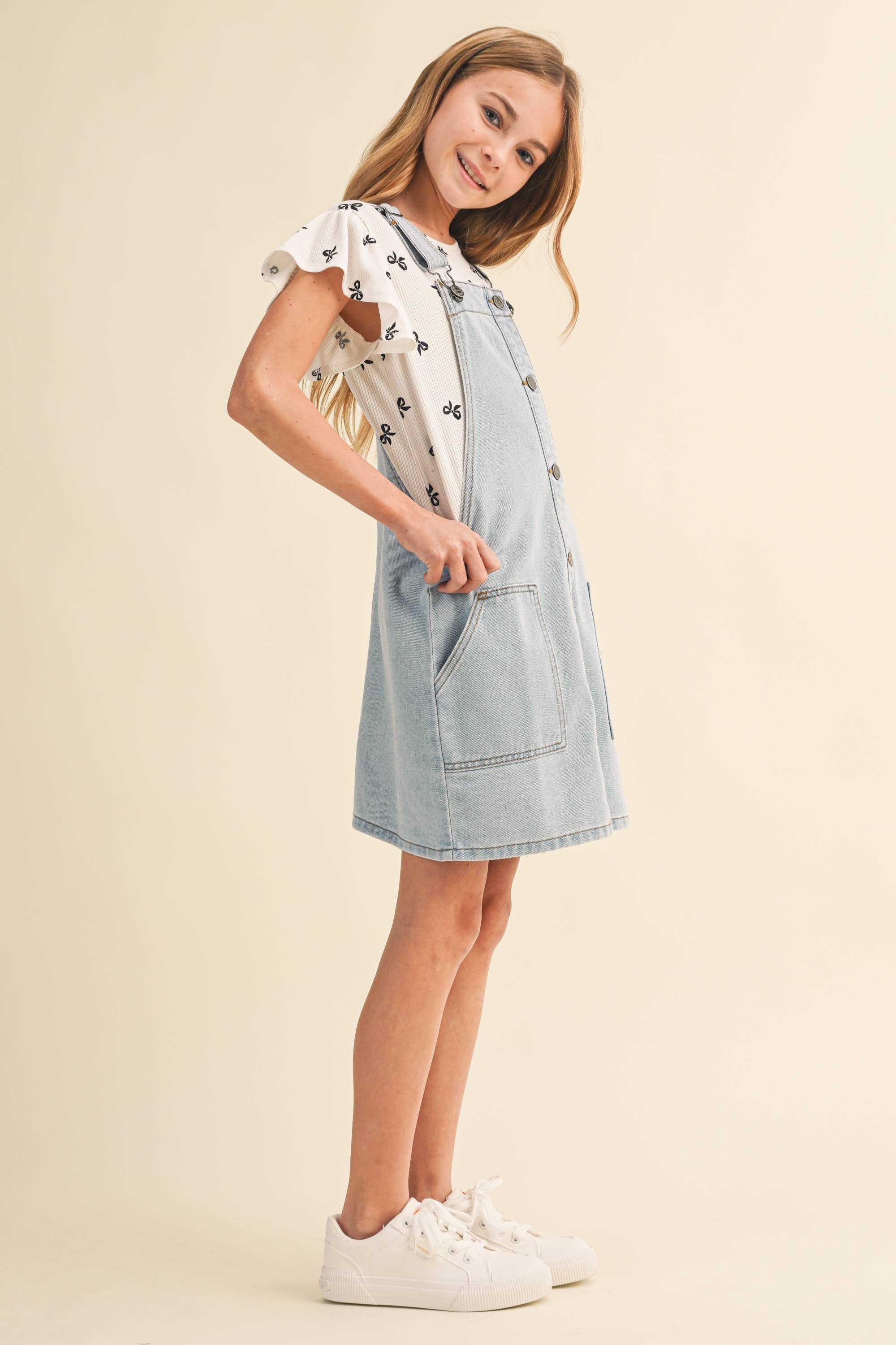 TWEEN KIDS GIRLS DENIM OVERALL DRESS