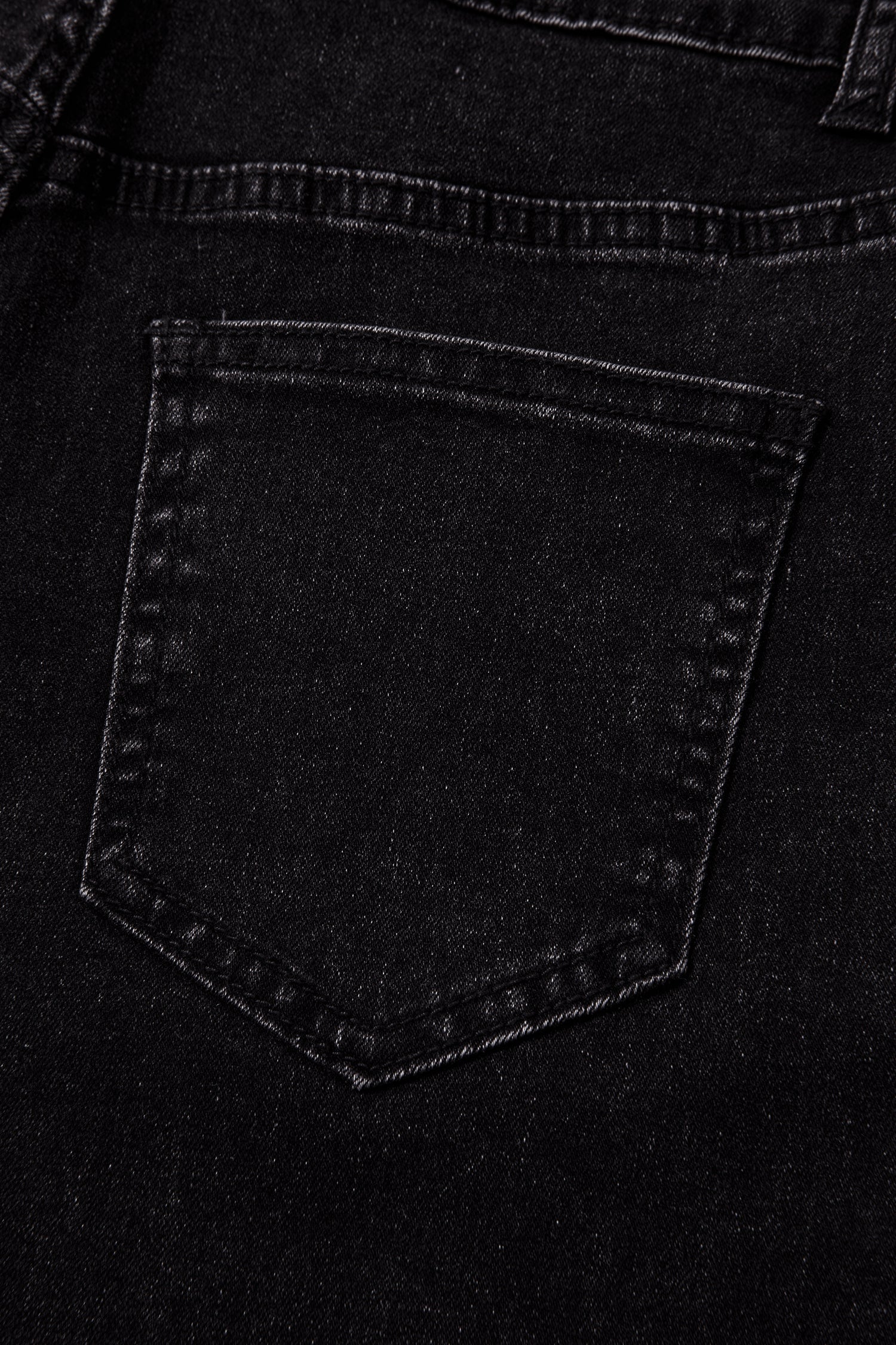 Navy Blue Studded Detail Straight Leg Casual Loose Jeans