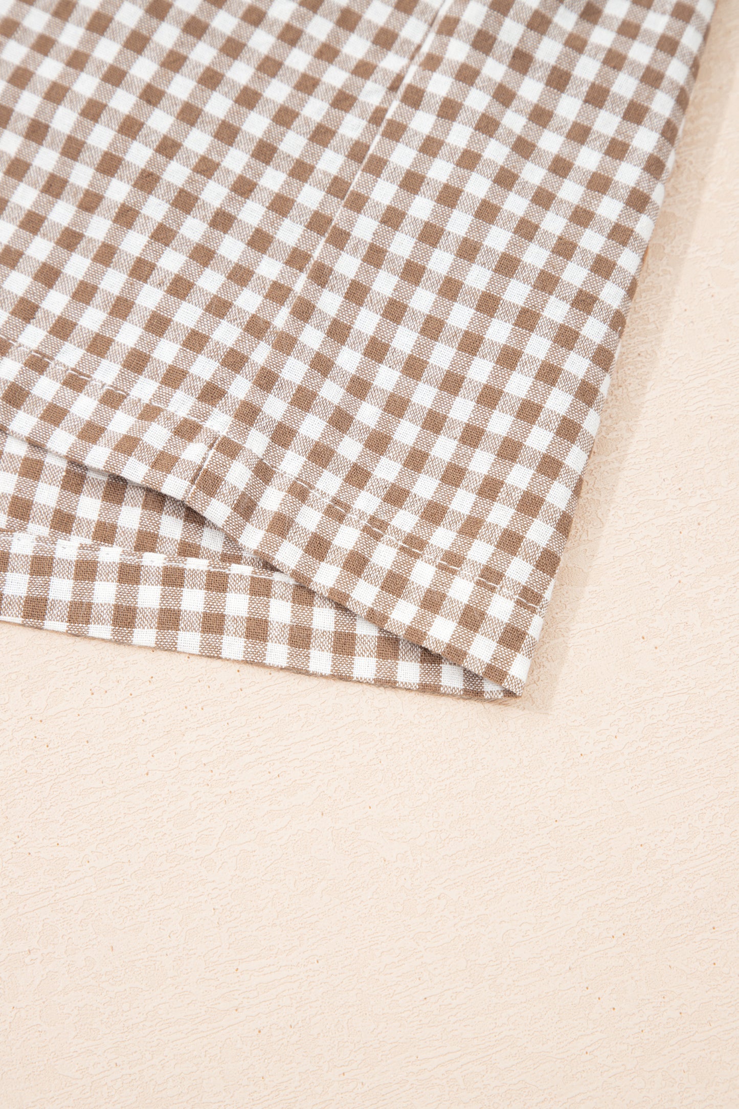 Contrast Trim Plaid Print Plus Size Shorts