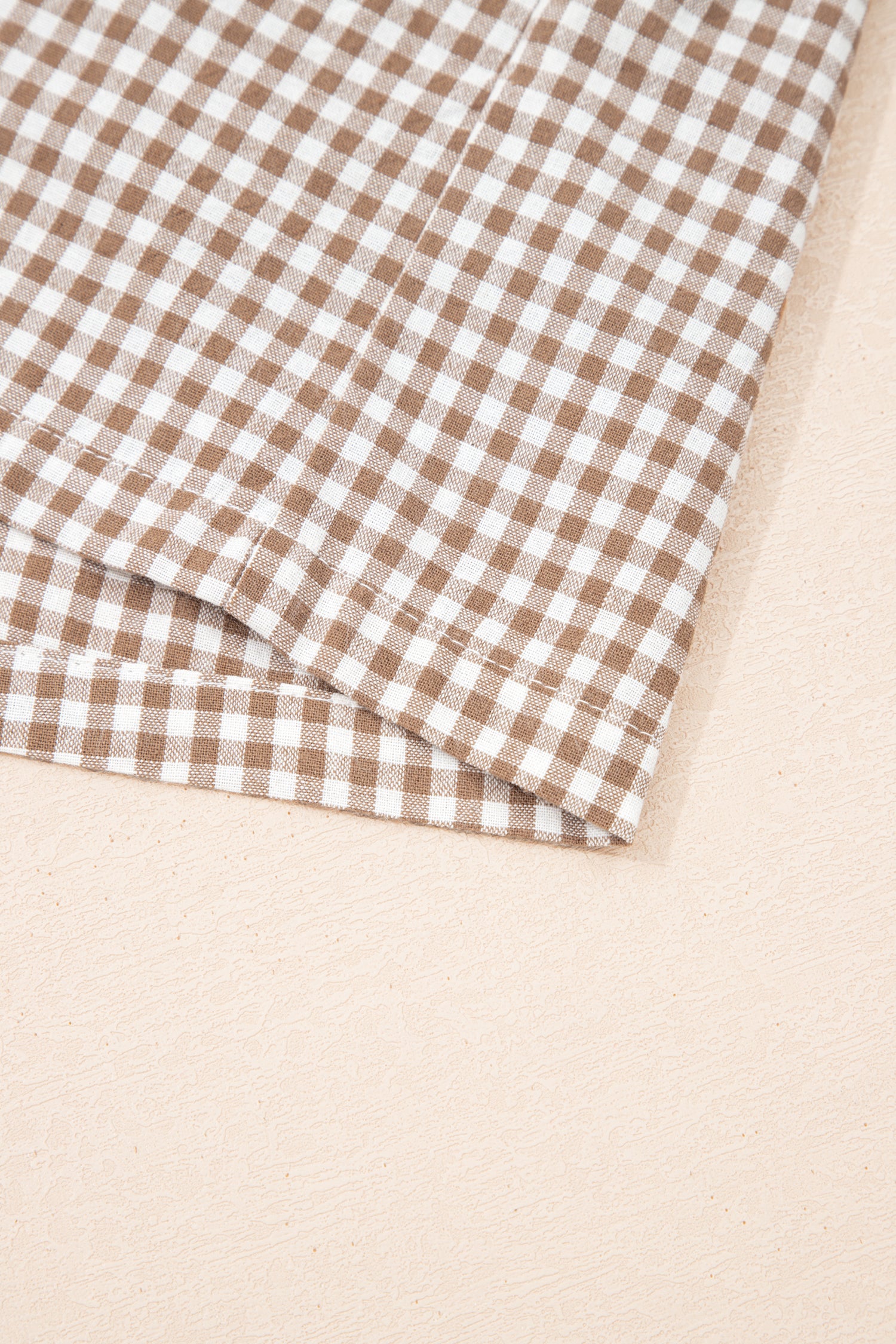 Contrast Trim Plaid Print Plus Size Shorts