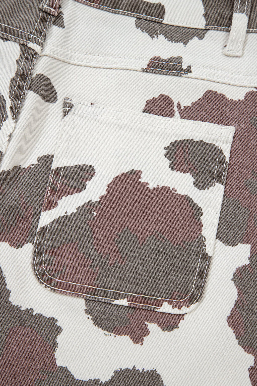 Brown Cow Spots Printed Multi Pocketed Jeans