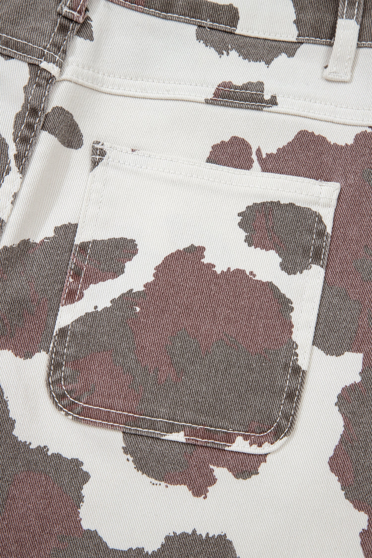 Brown Cow Spots Printed Multi Pocketed Jeans