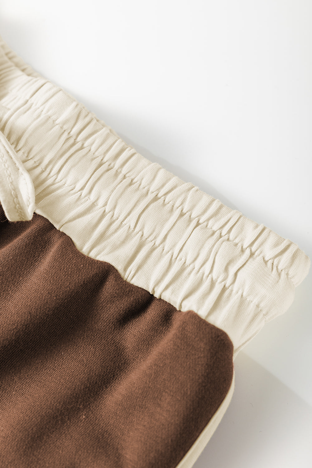 Rose Red Color Contrast Loose Pullover and Lace-up Waist Skort Set