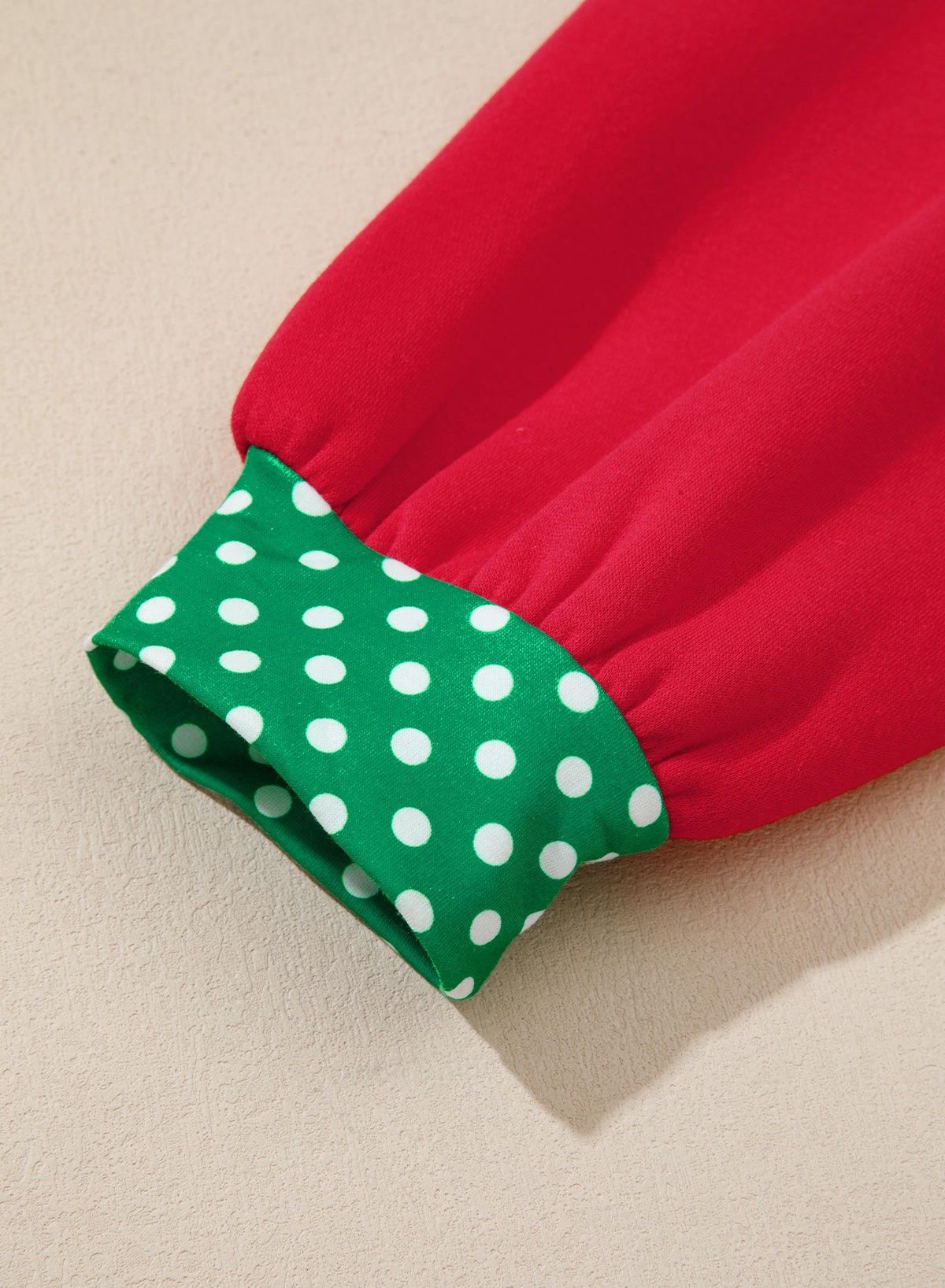 Polka Dot Patchwork Round Neck Plus Size Sweatshirt