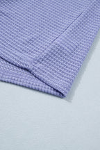 Wisteria V Neck Short Sleeve Plus Size Waffle Knit Top