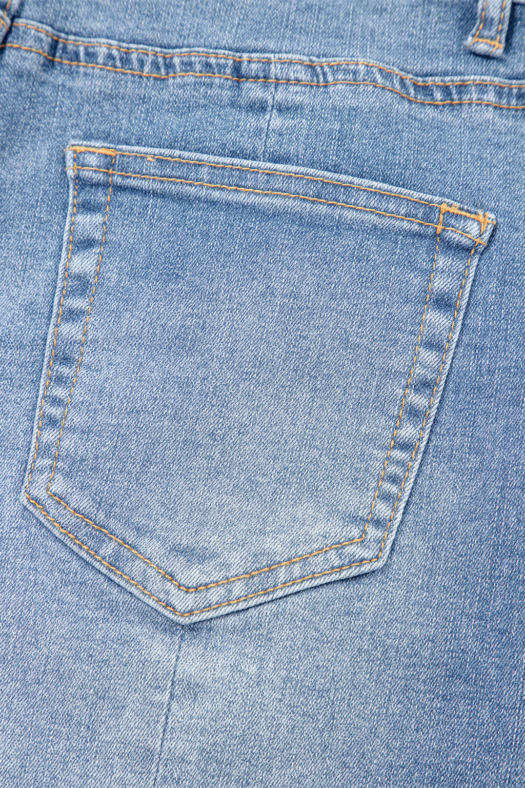 Beau Blue acid wash raw hem denim shorts by Dear-Lover, featuring distressed raw edges and a casual fit.