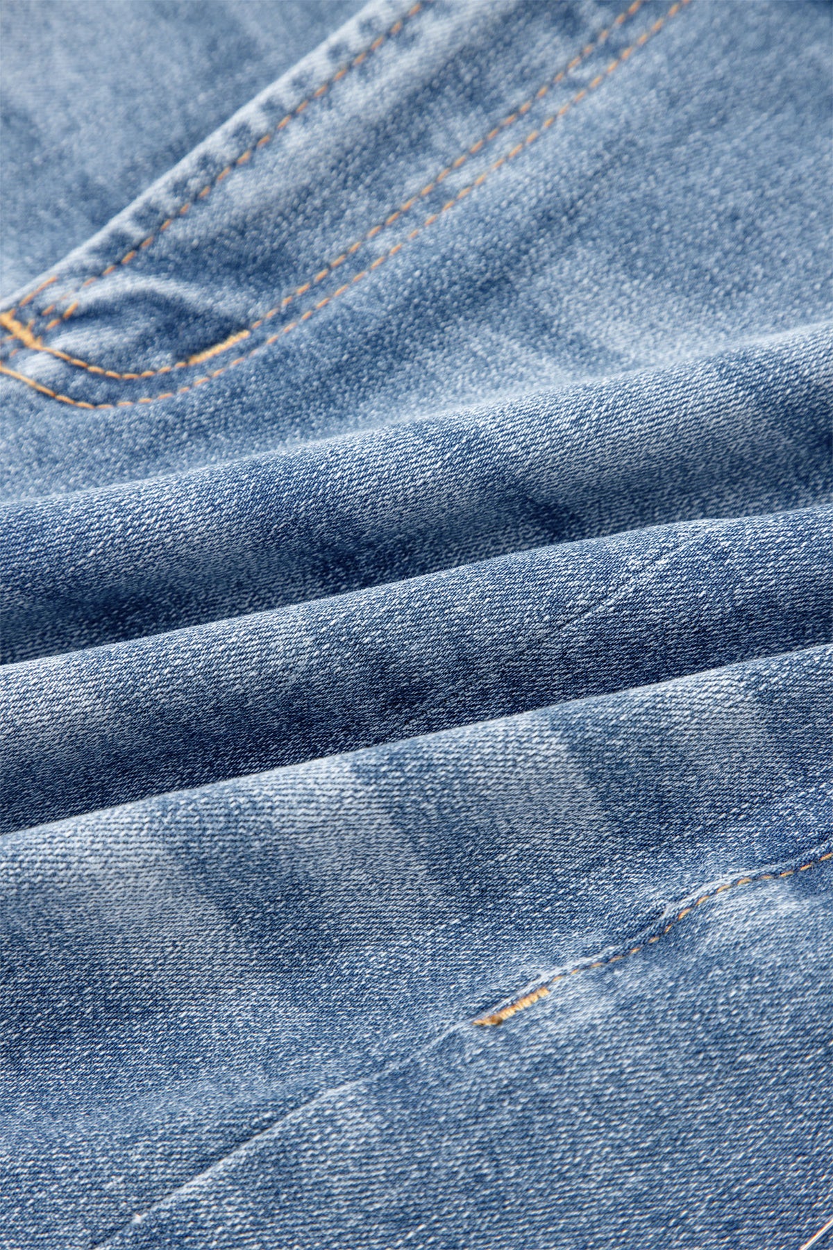 Beau Blue acid wash raw hem denim shorts from Dear-Lover, featuring a casual fit and distressed style with cotton, polyester, and elastane blend.