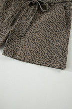 Black leopard print loose denim shorts by Dear-Lover Dropshipping, showcasing relaxed fit, waistband, and stylish print.