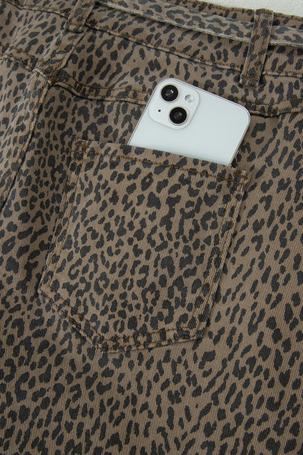 Black leopard print loose denim shorts from Dear-Lover with polyester and elastane, showcasing casual, relaxed-fit bottom wear.