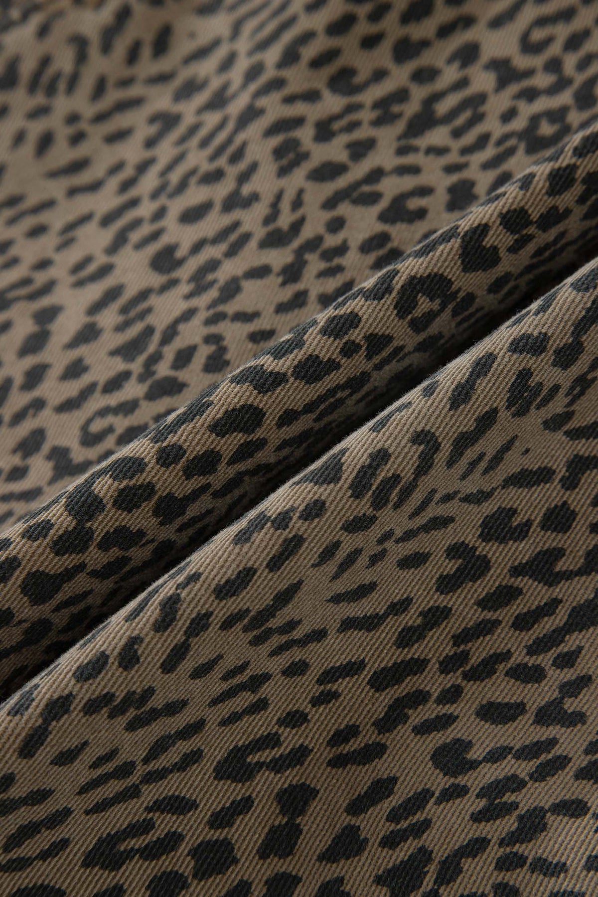 Black leopard print loose denim shorts by Dear-Lover Dropshipping, showcasing casual fit and stylish animal print design.