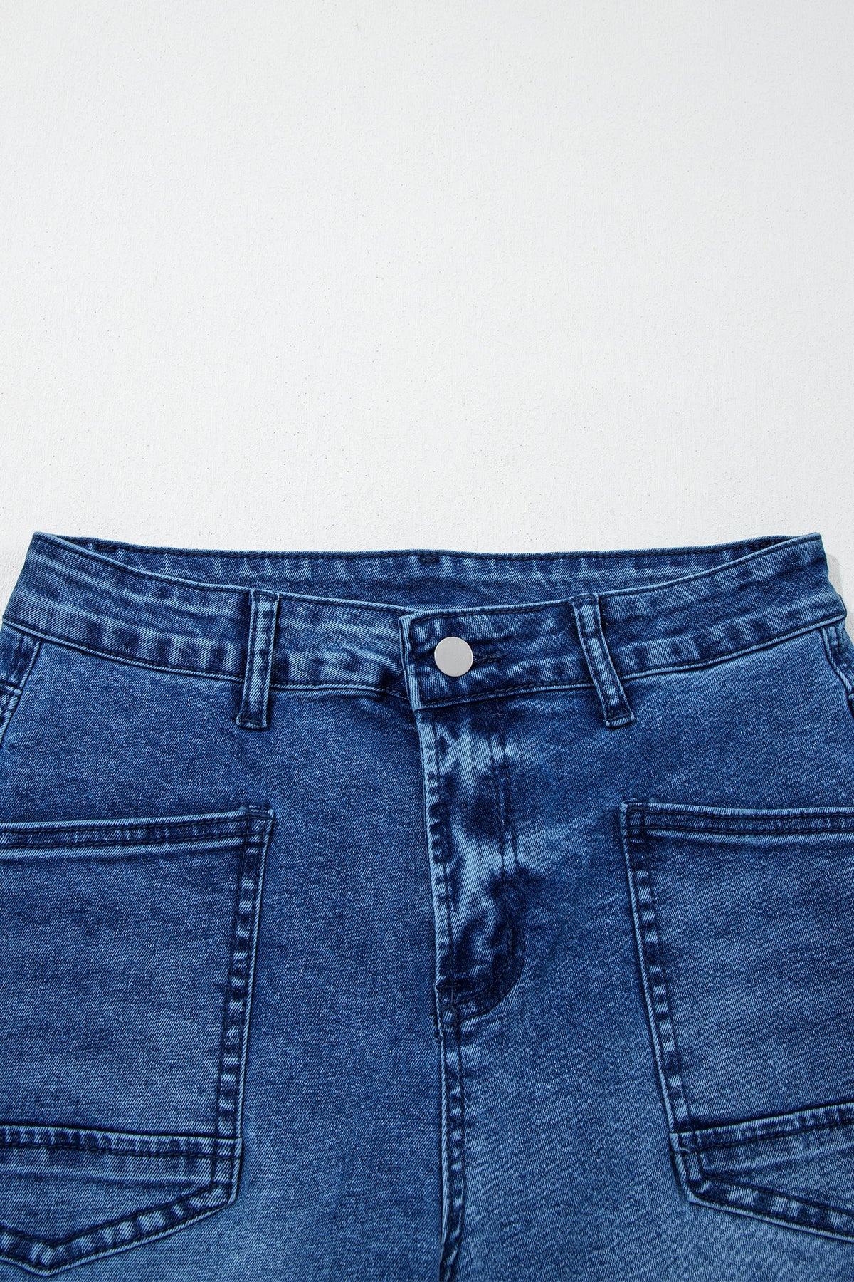 Dear-Lover frayed cropped straight jeans in blue, showing the distressed hem and slim fit design with cotton, polyester, and elastane fabric.
