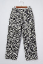 Black leopard print barrel jeans from Dear-Lover Dropshipping, stylish bottoms with polyester, cotton, and elastane blend.
