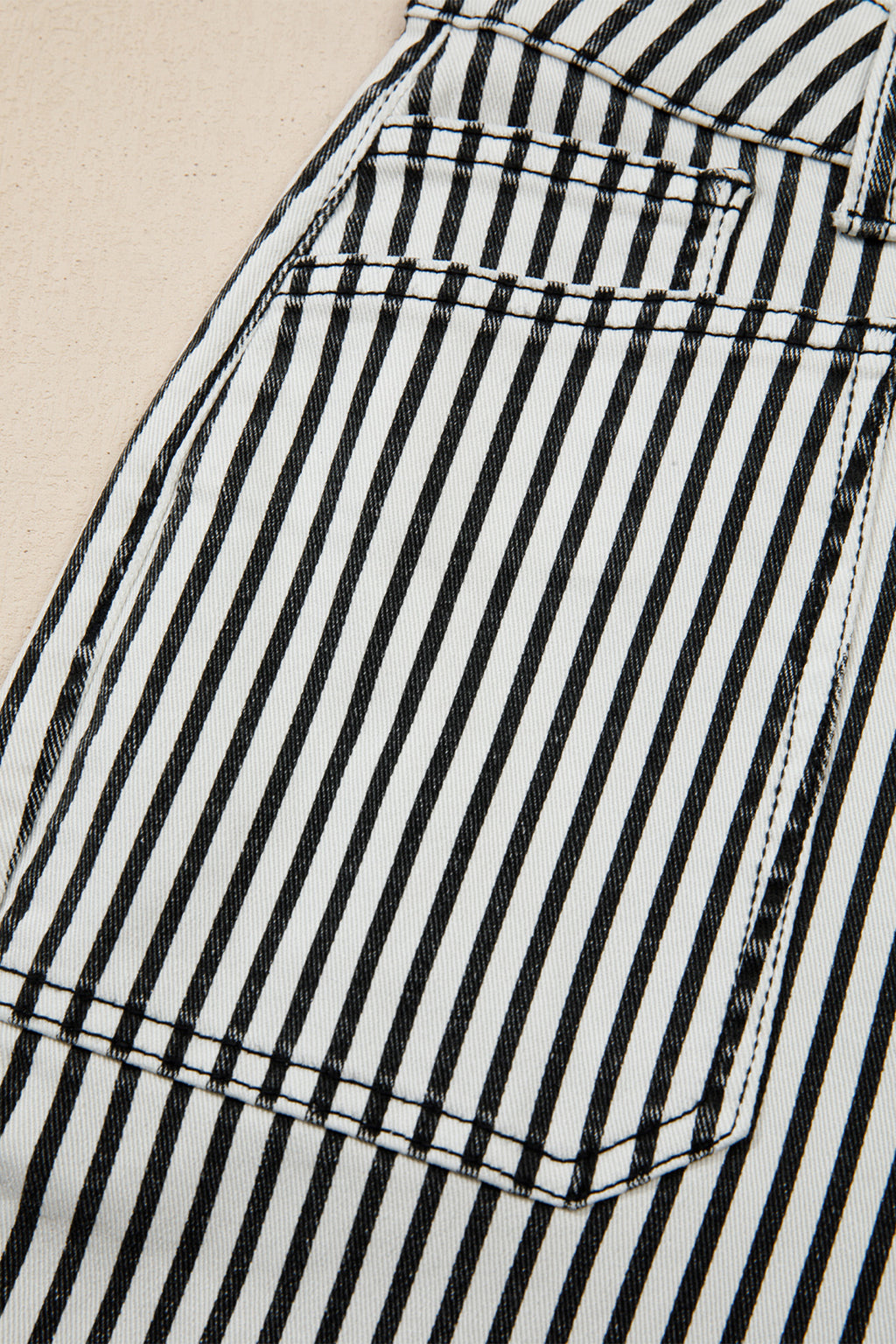 Black stripe patch pocket high waist denim jeans by Dear-Lover, featuring a shift style, cotton-elastane blend, and classic denim design.
