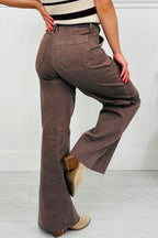 Dark brown retro washed patch pocket loose jeans from Dear-Lover Dropshipping, casual bottoms with distressed detail and relaxed fit.