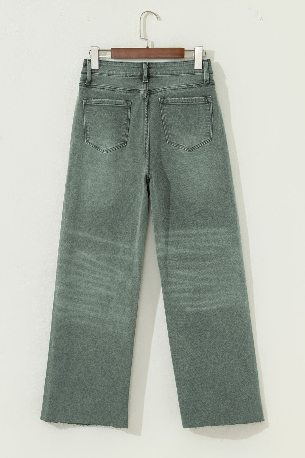 Four Leaf Clover raw edge wide-leg jeans by Dear-Lover Dropshipping, distressed cotton and elastane bottoms with relaxed fit.