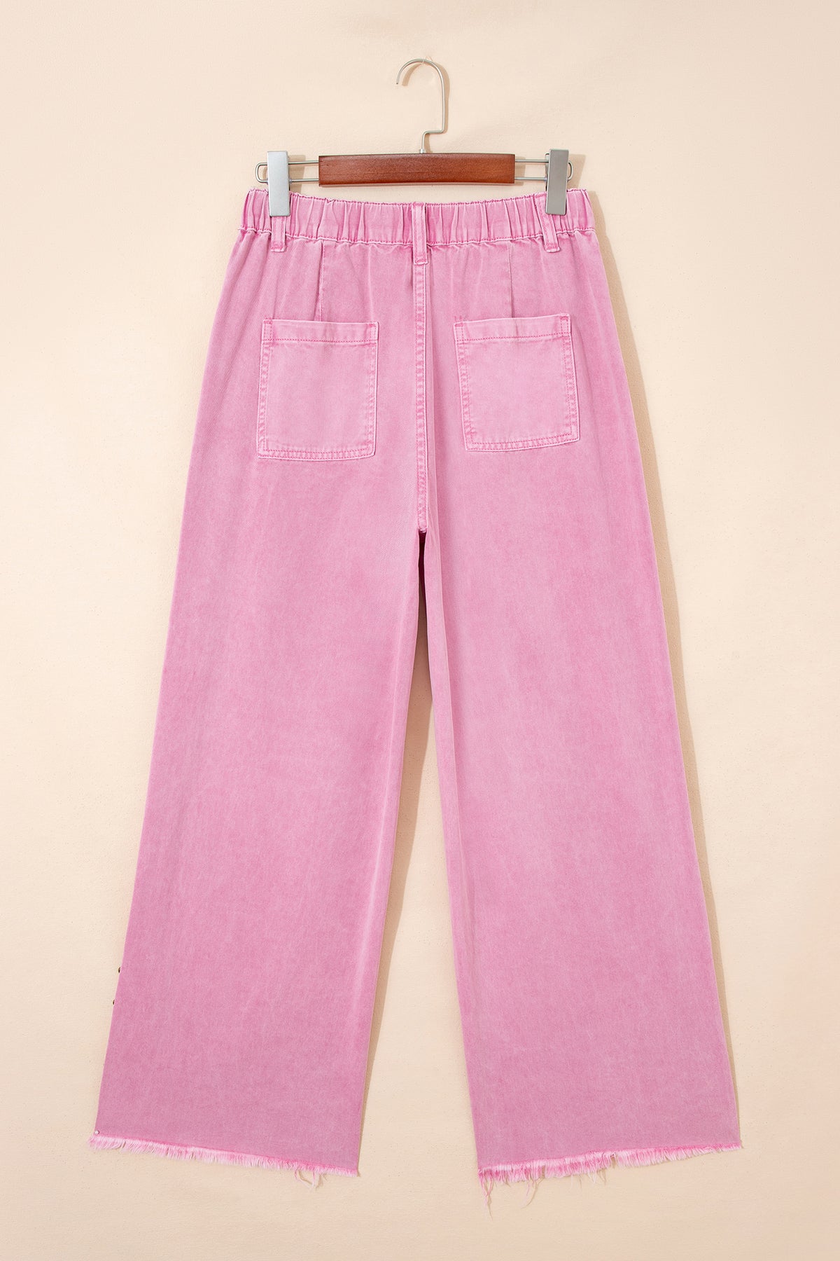 Pink beaded side detail split loose jeans from Dear-Lover Dropshipping, showcasing trendy casual bottoms with decorative bead accents.
