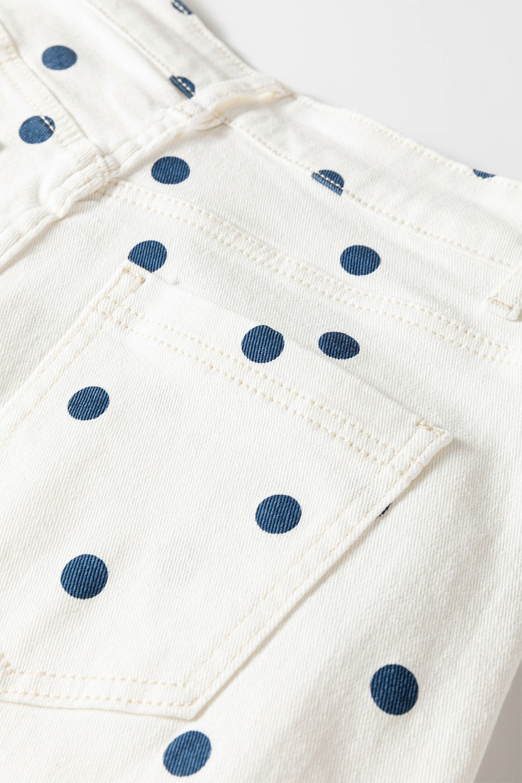 Pink polka dot print barrel jeans with seam details from Dear-Lover Dropshipping, made of cotton, polyester, and elastane.