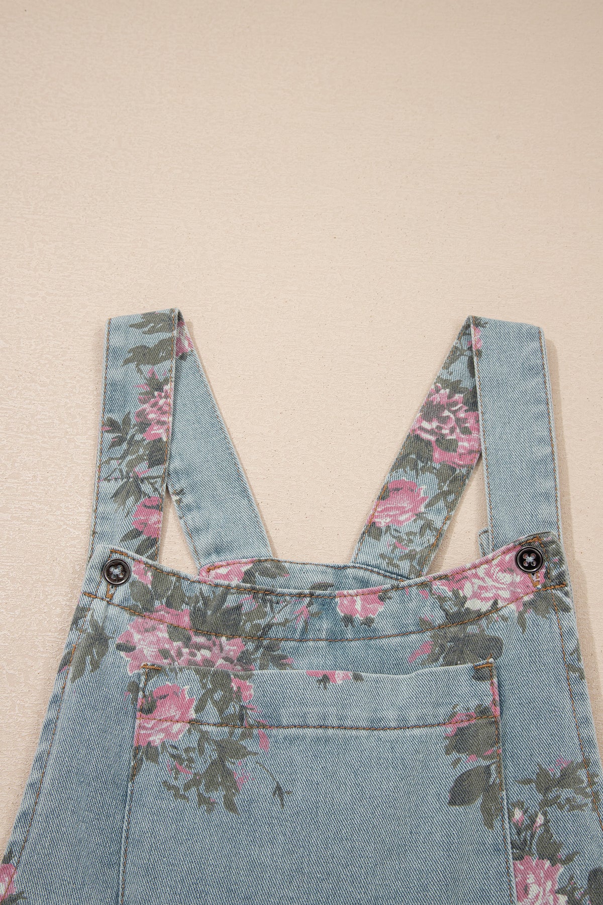 Beau Blue floral print denim jumpsuit by Dear-Lover with high waist, pleated front, and wide-leg design.