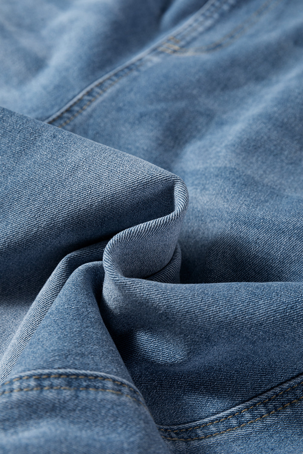 Dusk blue adjustable buckle barrel denim overalls by Dear-Lover, featuring classic fit, cotton-polyester blend, and functional straps.