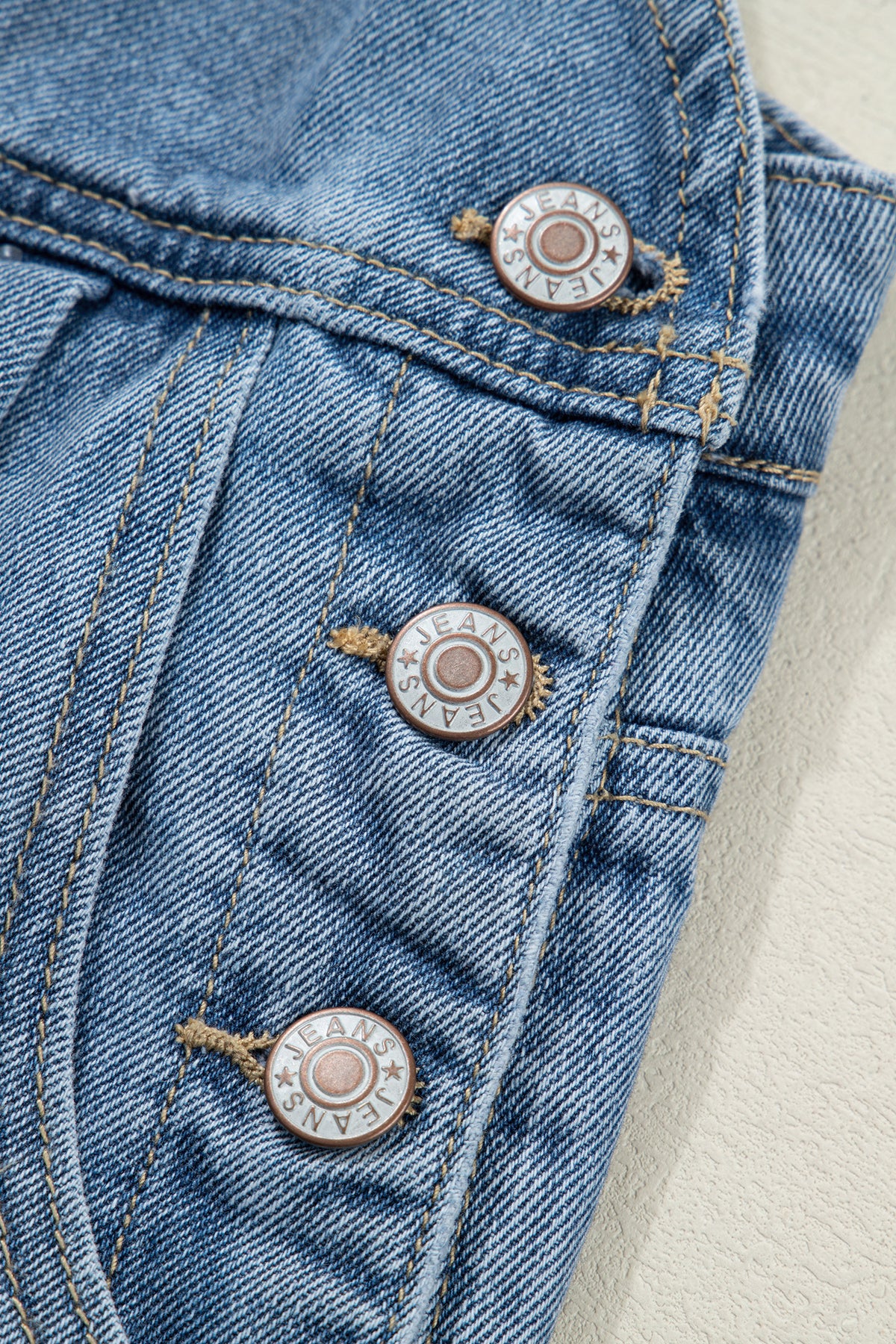 Dusk blue pleated wide-leg denim jumpsuit with retro pockets, designed by Dear-Lover, featuring a stylish, relaxed fit.