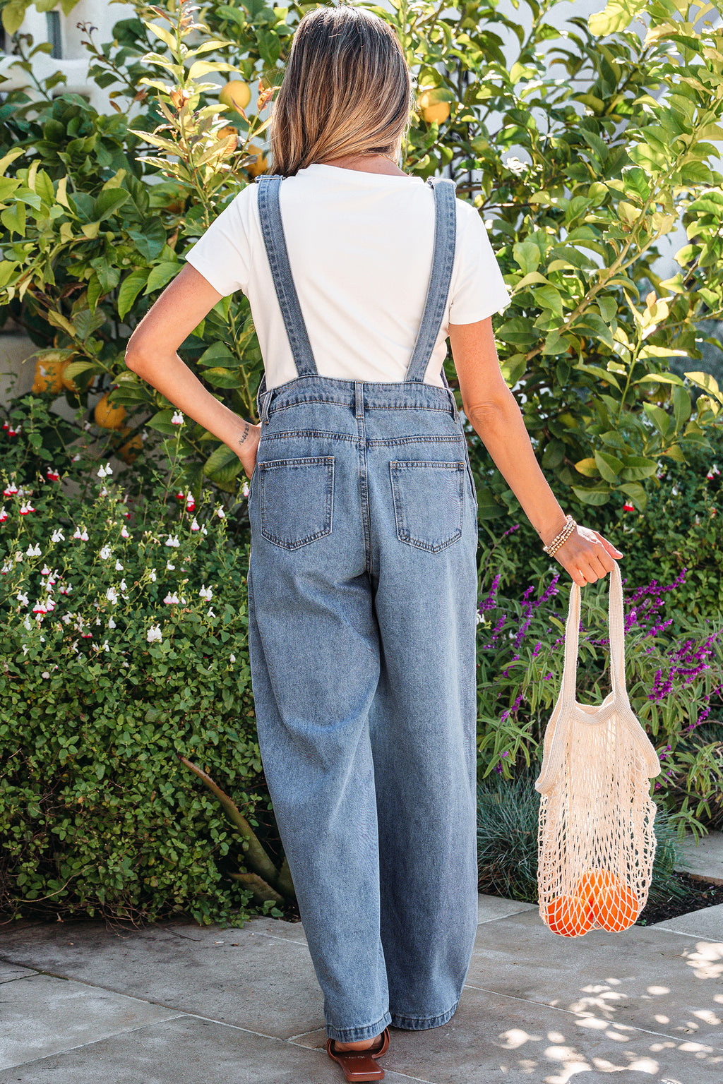 Dusk blue pleated wide-leg denim jumpsuit with retro pockets, from Dear-Lover, featuring a stylish, relaxed fit and casual design.