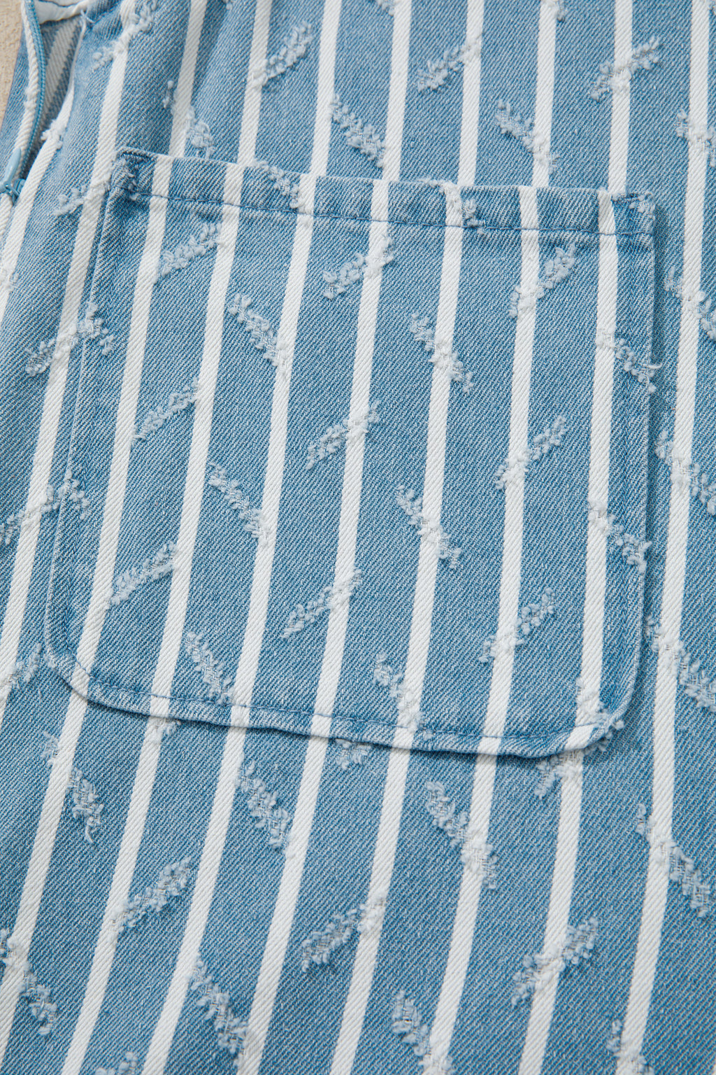 Myosotis striped distressed ruffled wide-leg denim overalls by Dear-Lover, featuring a casual, fashionable design with ruffle details.