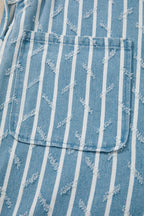 Myosotis striped distressed ruffled wide-leg denim overalls by Dear-Lover, featuring a casual, fashionable design with ruffle details.