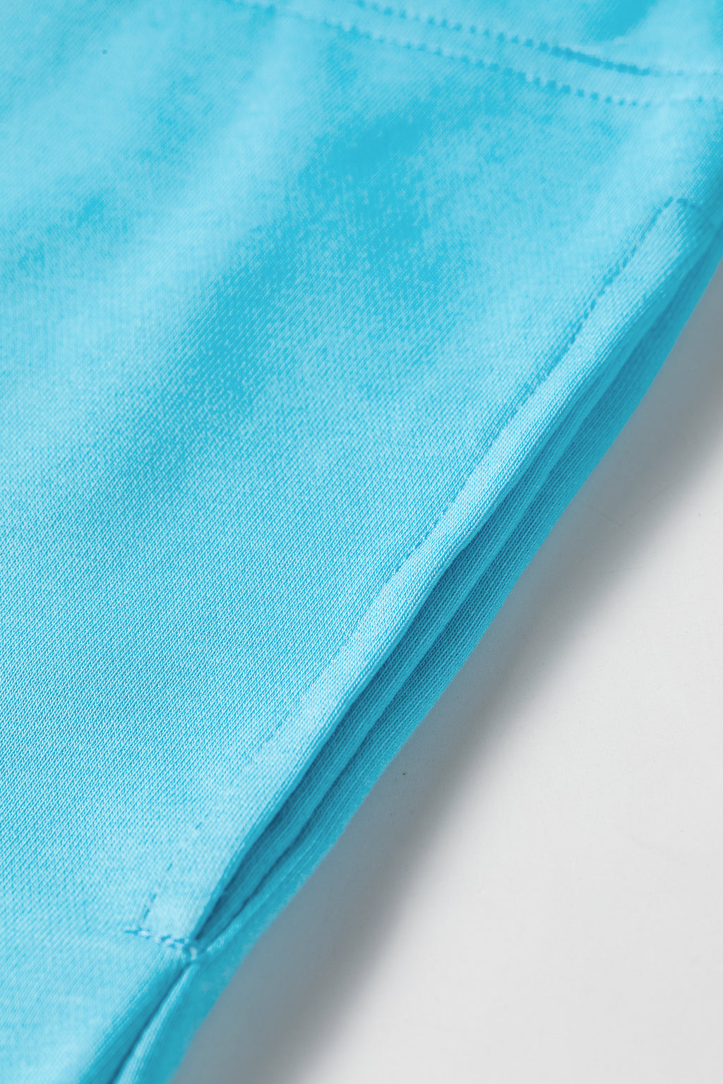 Light blue drop shoulder loose casual T-shirt mini dress by Dear-Lover, made of cotton-polyester blend, featuring a relaxed fit.