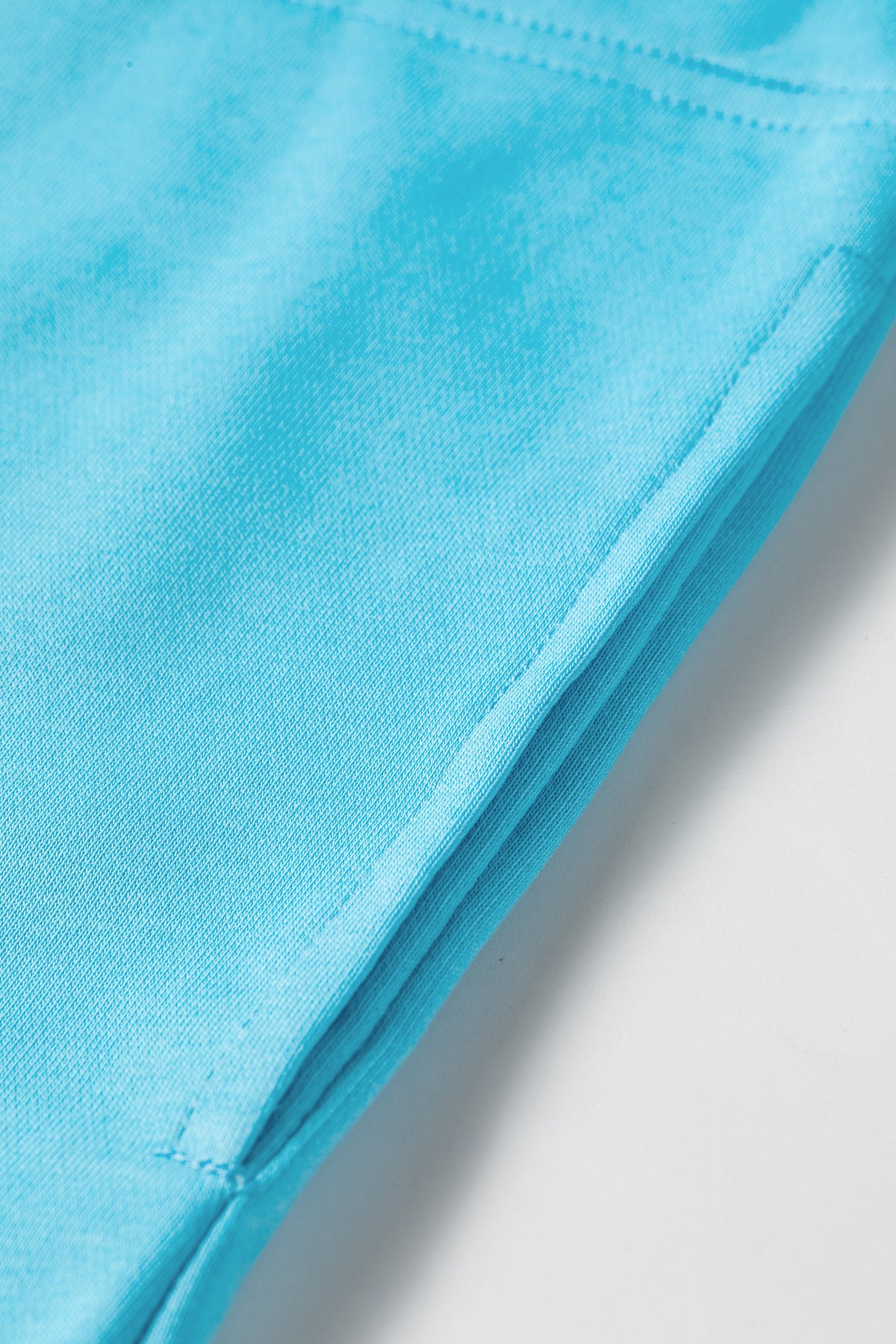 Light blue drop shoulder loose casual T-shirt mini dress by Dear-Lover, made of cotton-polyester blend, featuring a relaxed fit.