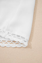 Plus size boho ruffled shorts with lace trim, elastic waist, and frilled design by Dear-Lover, perfect for casual summer wear.