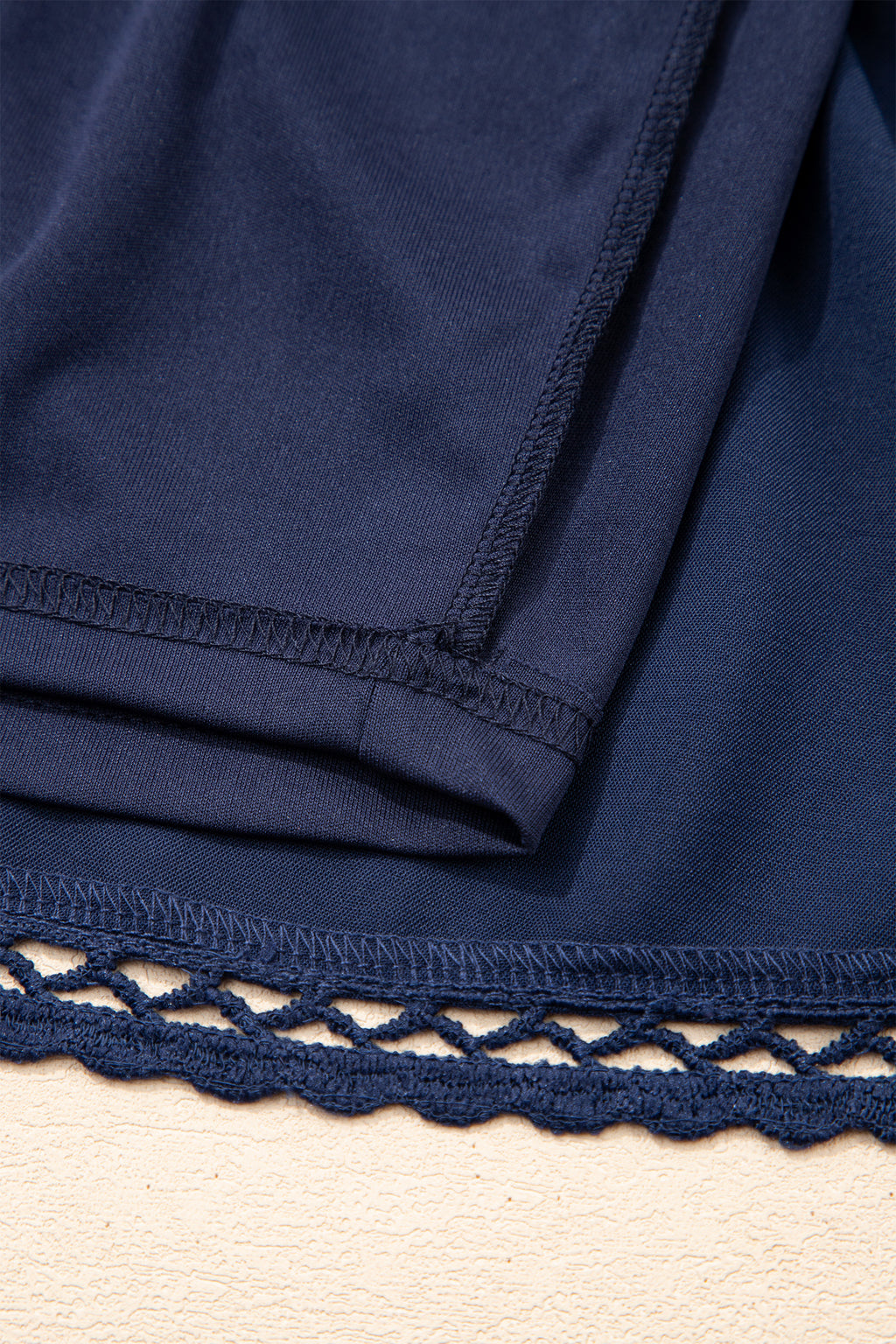 Plus size boho ruffled shorts with elastic waist and lace trim, designed by Dear-Lover for a comfortable, stylish look.