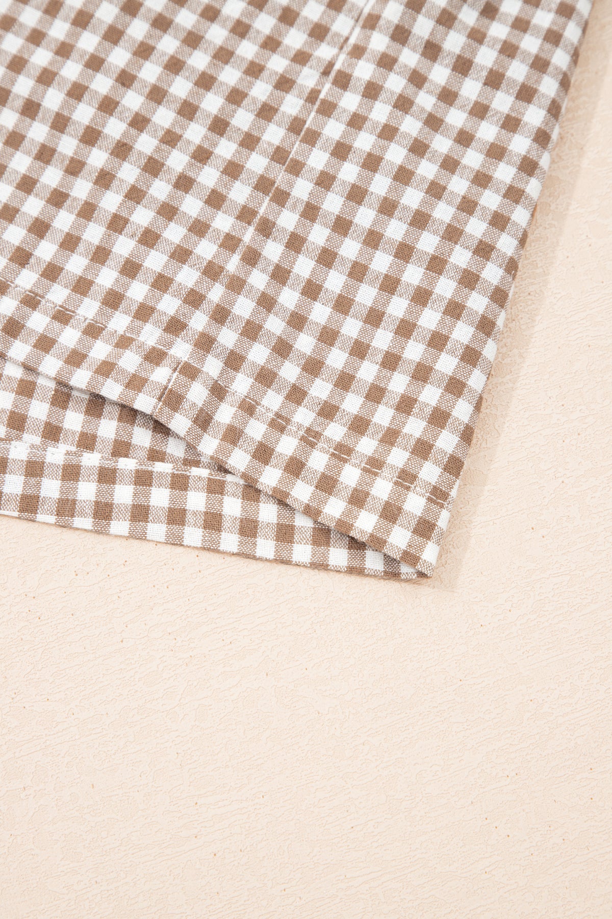 Plus size shorts by Dear-Lover with red plaid print, cotton fabric, contrast trim, designed for a comfortable fit.