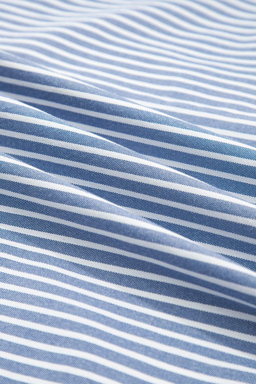 Sky blue striped plus size maxi dress with crisscross lace details and mixed patchwork from Dear-Lover.