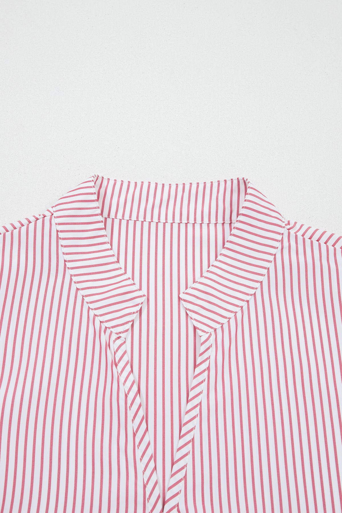 Red stripe plus size midi dress with ruffled hem, pinstriped pattern, sleeveless, from Dear-Lover, made of polyester fabric.