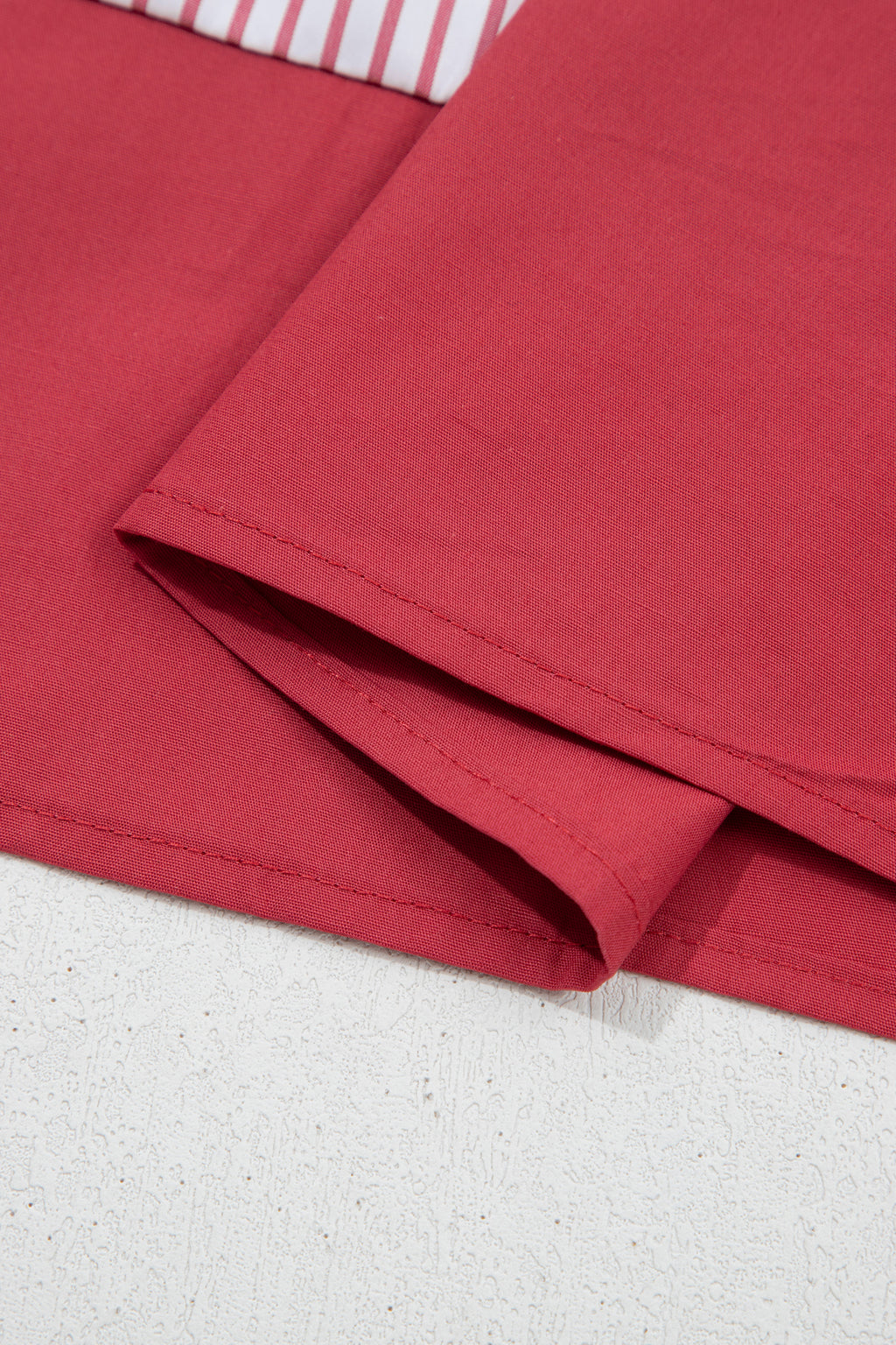 Red stripe plus size midi dress with ruffled hem and pinstripe pattern, made of polyester, by Dear-Lover.