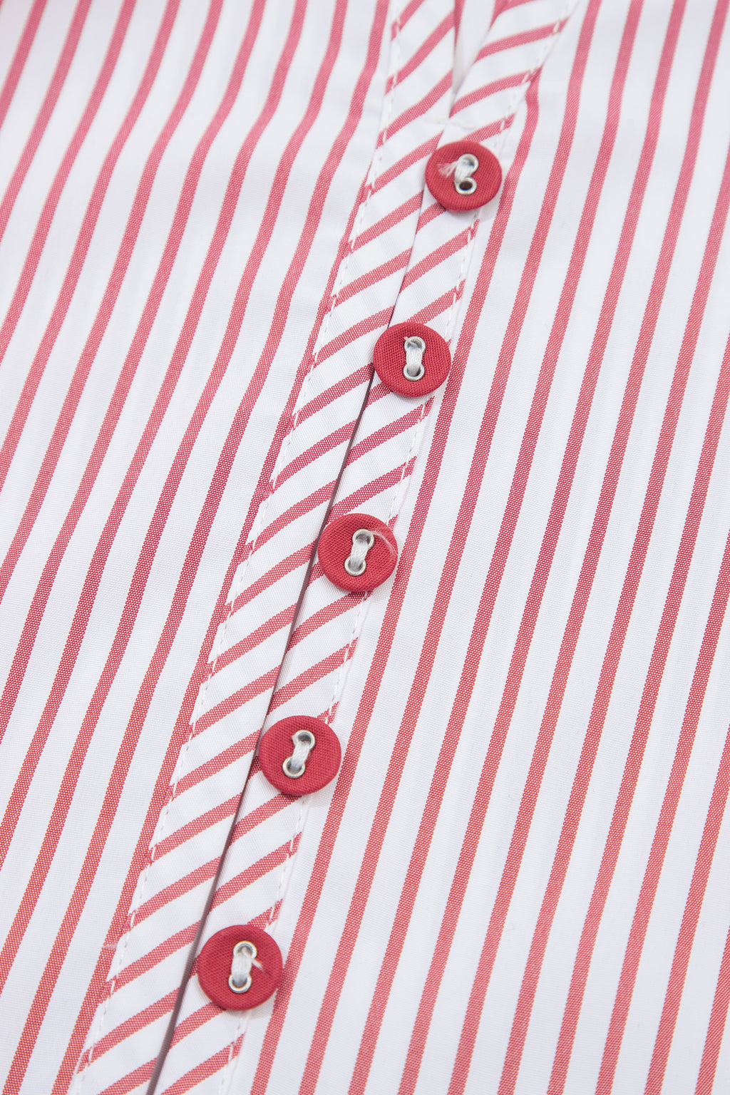 Red stripe plus size midi dress with ruffled hem and pinstripe pattern, made of polyester, by Dear-Lover.