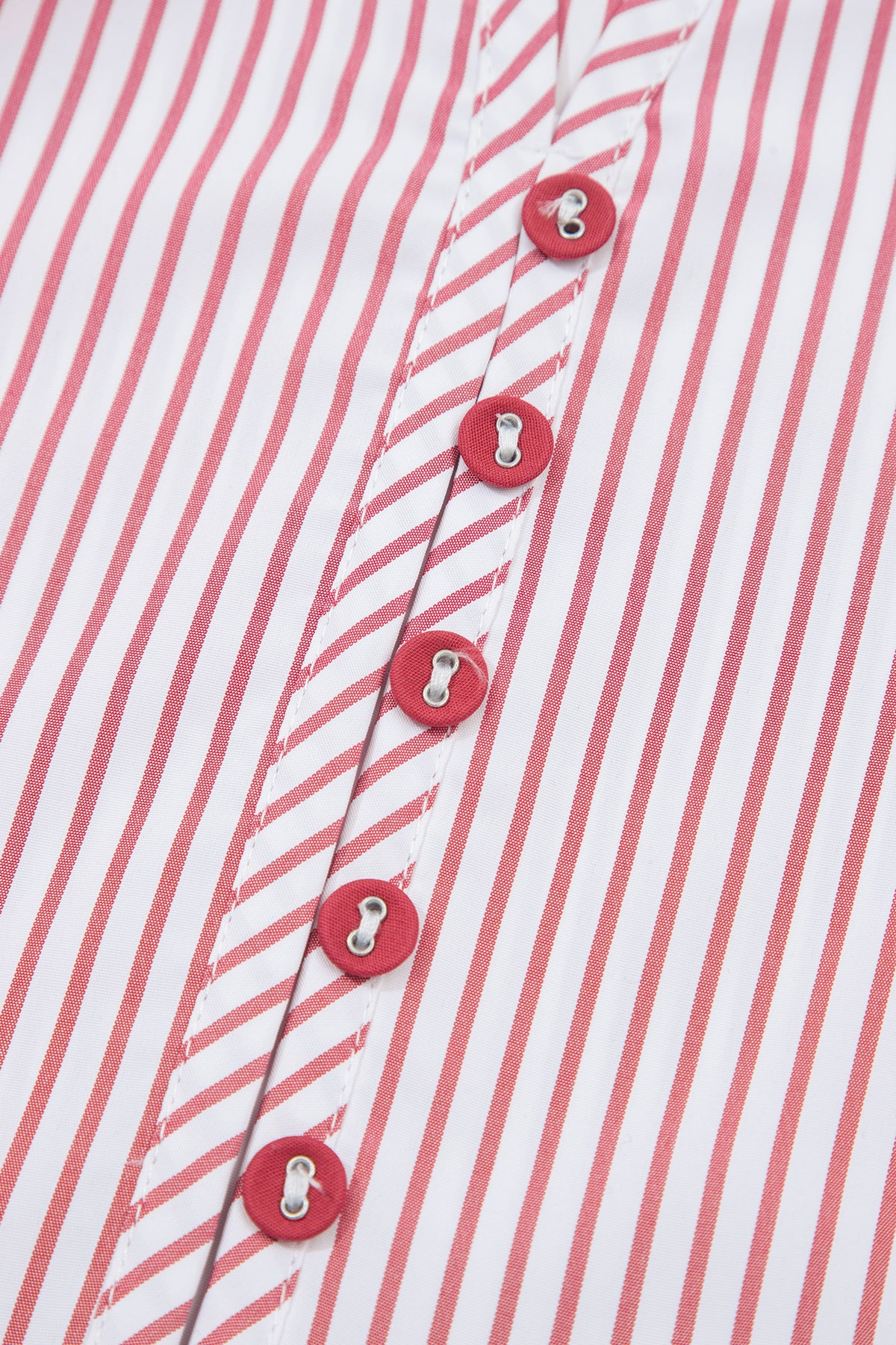 Red stripe plus size midi dress with ruffled hem and pinstripe pattern, made of polyester, by Dear-Lover.