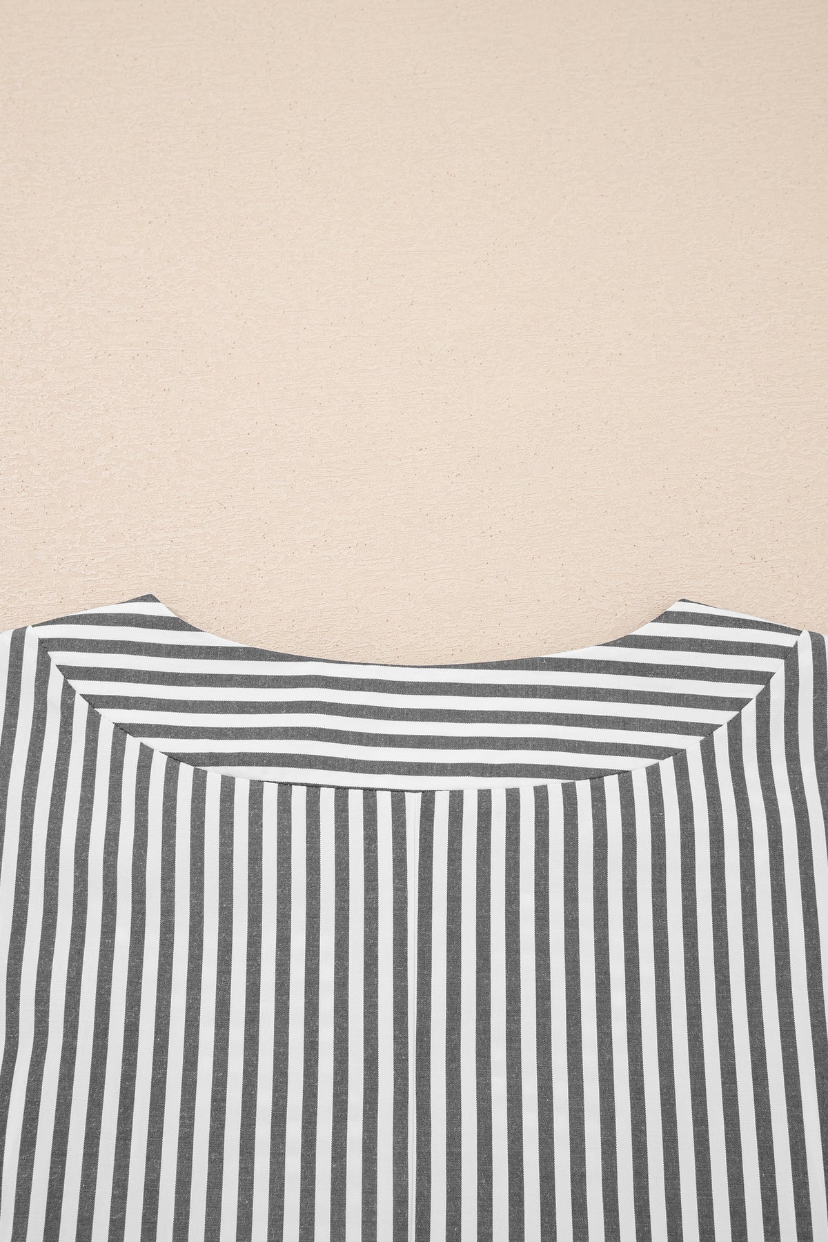Black stripe plus size V-neck roll-tab dolman sleeve blouse by Dear-Lover, featuring a stylish short-sleeve design and comfortable fit.
