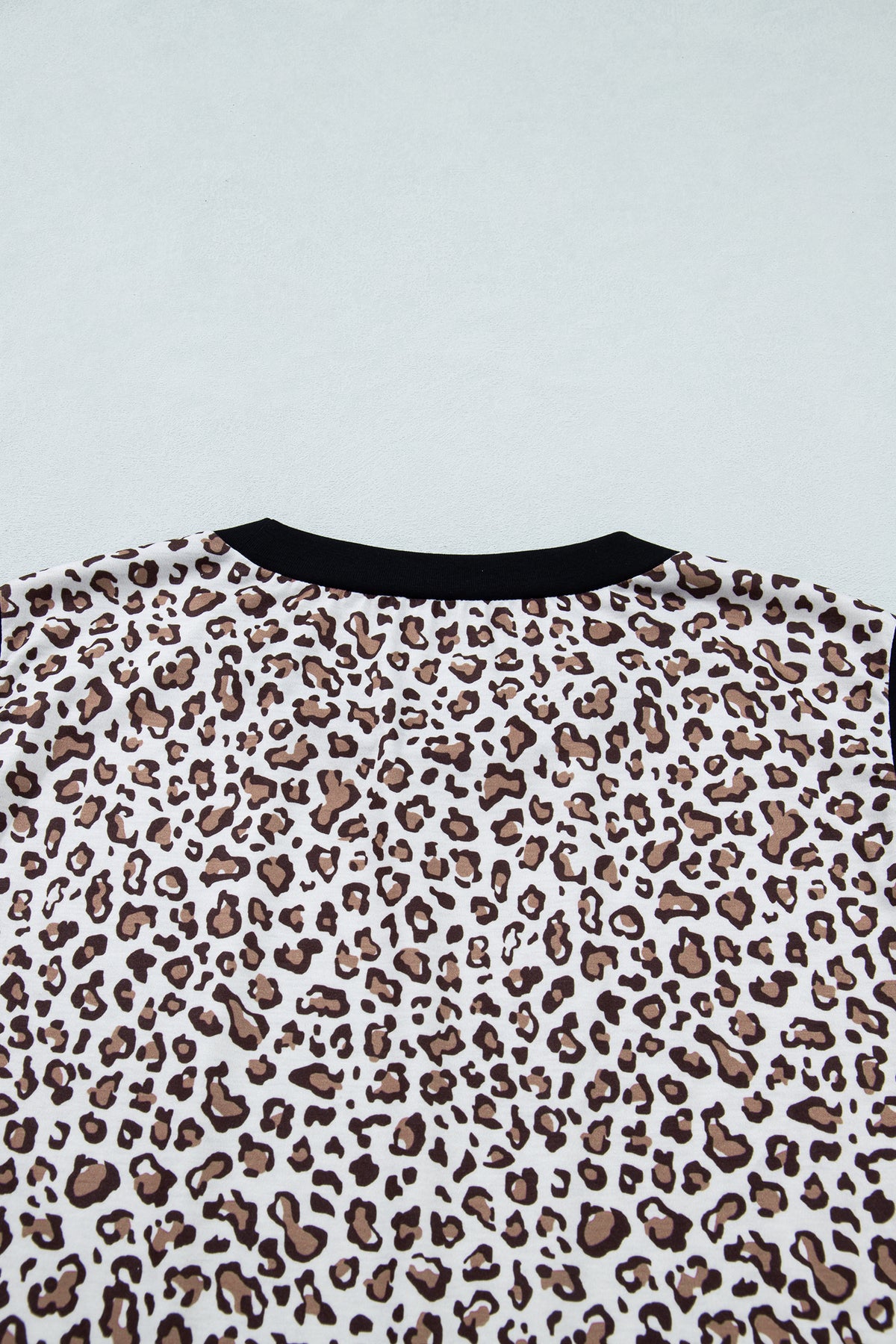 Plus size khaki leopard vest with contrast trim from Dear-Lover, featuring polyester and elastane blend, sleeveless tank top style.