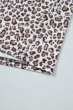 Plus size khaki leopard vest with contrast trim from Dear-Lover, featuring polyester and elastane fabric, sleeveless tank top style.