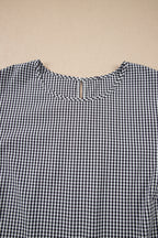 Black plus size plaid bow decor bell sleeve round neck jumper by Dear-Lover, featuring stylish bell sleeves and cozy fabric.