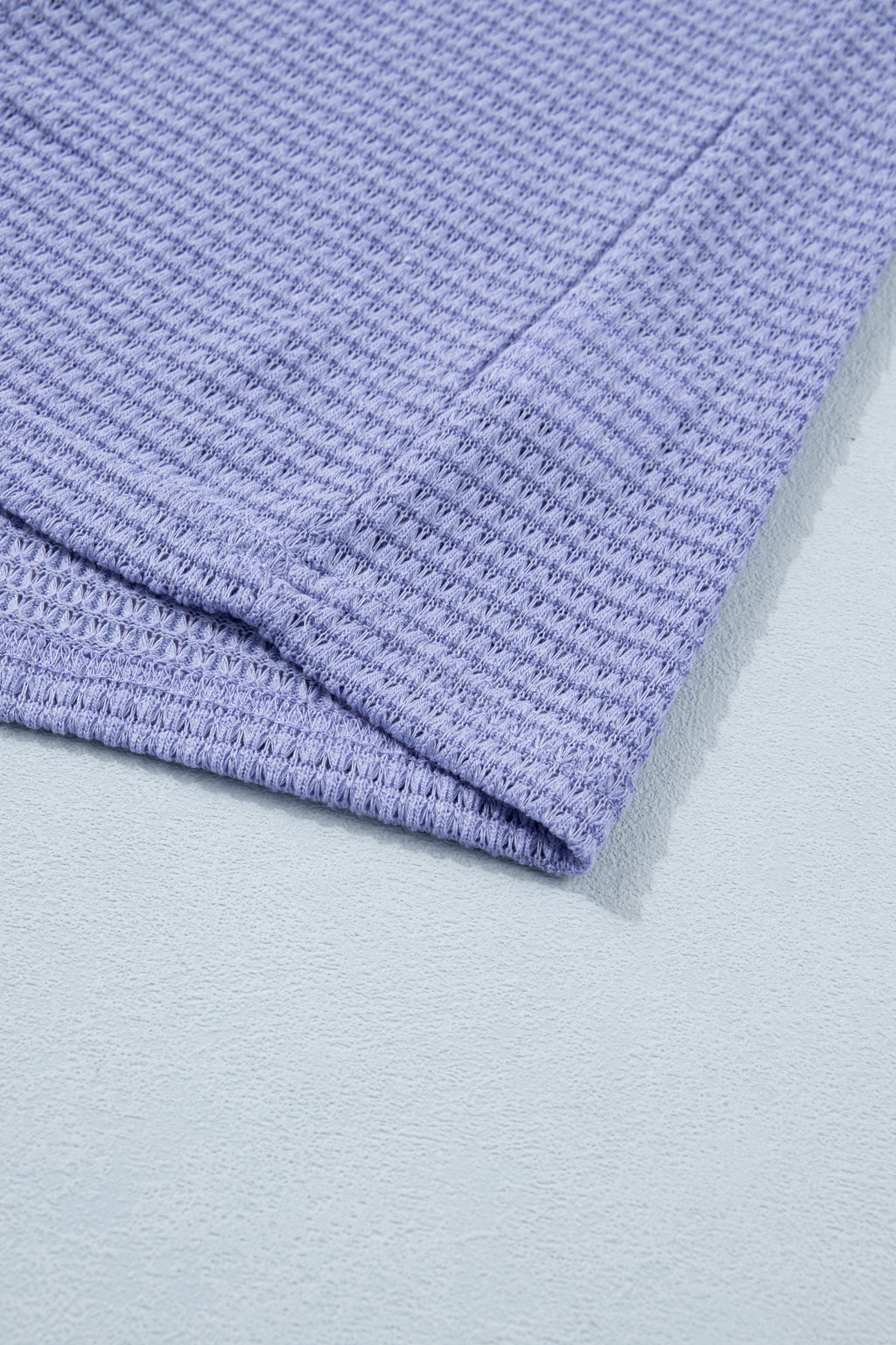 Plus size Wisteria V-neck short sleeve waffle knit top by Dear-Lover, featuring a comfortable, stylish design in a soft fabric blend.