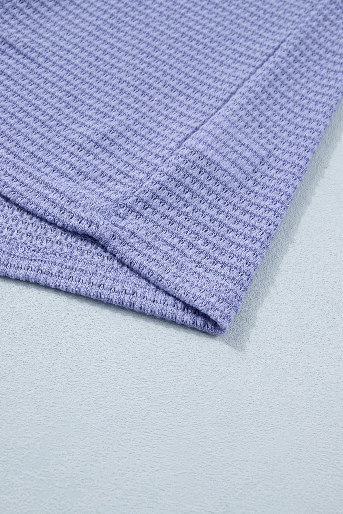 Plus size Wisteria V-neck short sleeve waffle knit top by Dear-Lover, featuring a comfortable, stylish design in a soft fabric blend.
